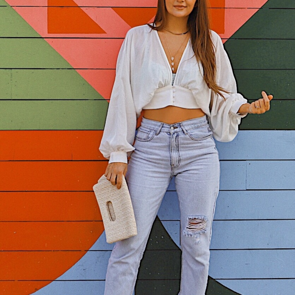 Brand New White BOHO crop top - Picture 4 of 14